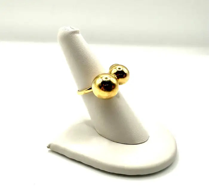 Modernist Triple Sphere Ring in 18K Yellow Gold