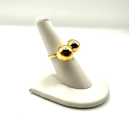 Modernist Triple Sphere Ring in 18K Yellow Gold