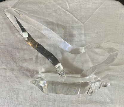 Eric Bauer Modernist Abstract Bird Lucite Sculpture, Signed