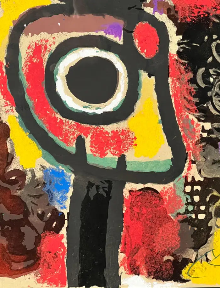 Joan Miro "Cartones " Original Color Lithograph Hand Signed and Framed, 1965 1965