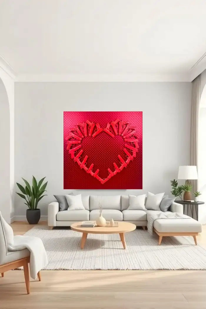 Charles Gitnick Heart of Guns Red Conceptual Mix Media 2024