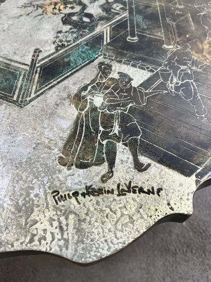 Rare Philip & Kelvin LaVerne "Chan Boucher'" Signed Bronze & Pewter Coffee Table