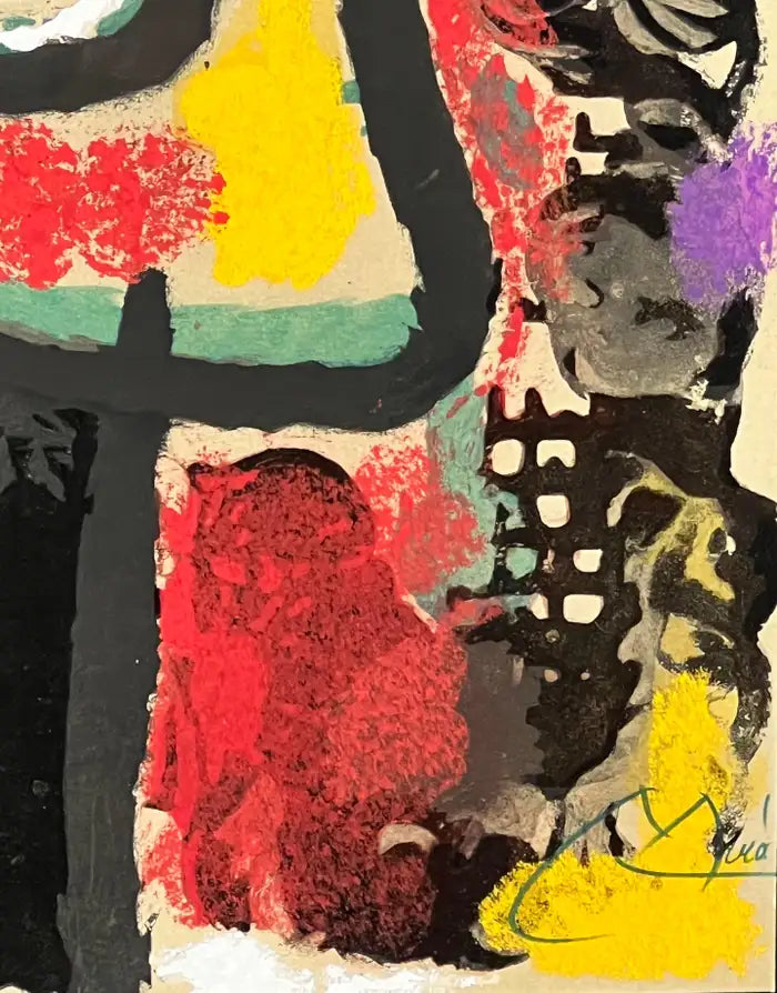 Joan Miro "Cartones " Original Color Lithograph Hand Signed and Framed, 1965 1965