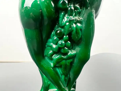 Curt Schlevogt Art Deco Malachite Glass Vase, 1930's