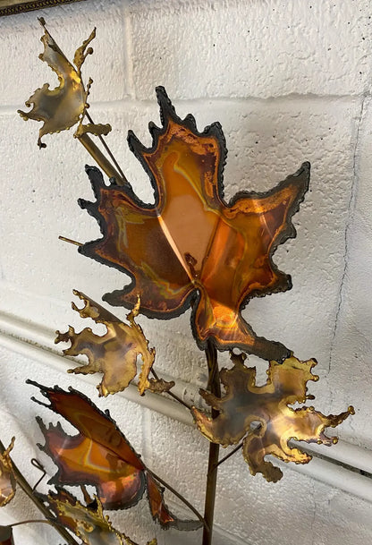 Mid-Century Modern Brutalist Leaf Bronze Wall Sculpture by Curtis Jere