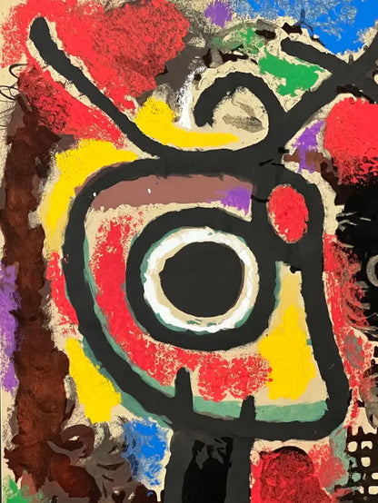Joan Miro "Cartones " Original Color Lithograph Hand Signed and Framed, 1965 1965