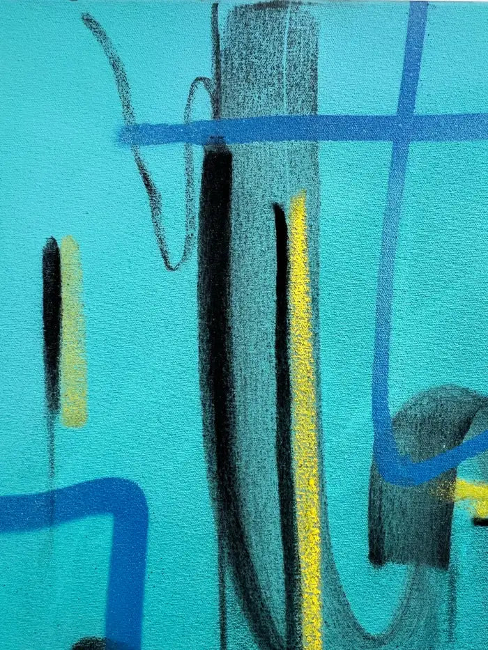 Jack Winthrop "Eye See" Neo-Expressionist Style Mixed Media Painting 2021