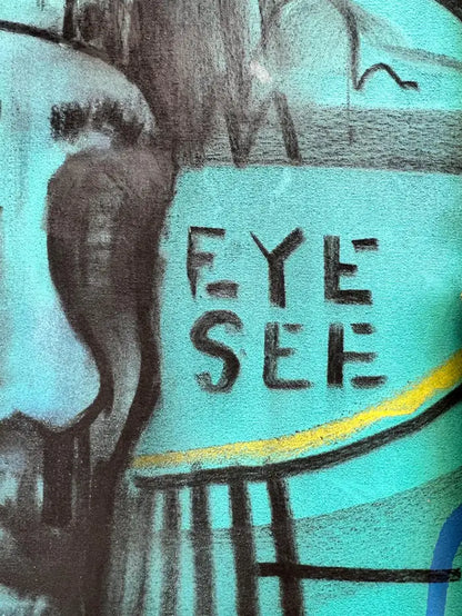 Jack Winthrop "Eye See" Neo-Expressionist Style Mixed Media Painting 2021