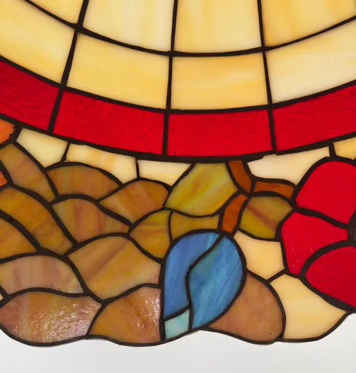 Tiffany Style Art Nouveau Stained Glass Multicolor Pendant Or Chandelier