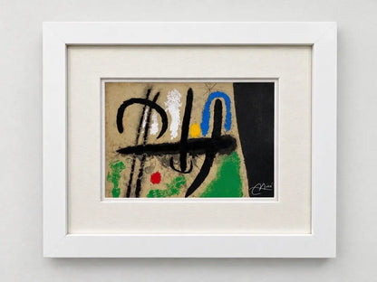 Joan Miro Cartones 1965 Original Color Lithograph Hand Signed Mourlot Paris, COA 1965