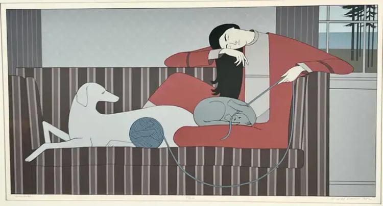 Will Barnet " Interlude" Silk Screen Print 1982 Hand Signed, Numbered & Framed 1982
