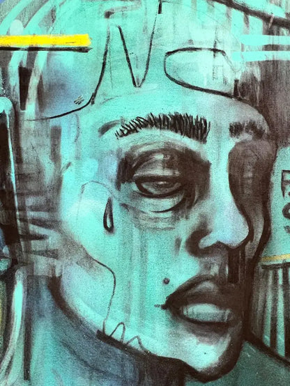 Jack Winthrop "Eye See" Neo-Expressionist Style Mixed Media Painting 2021