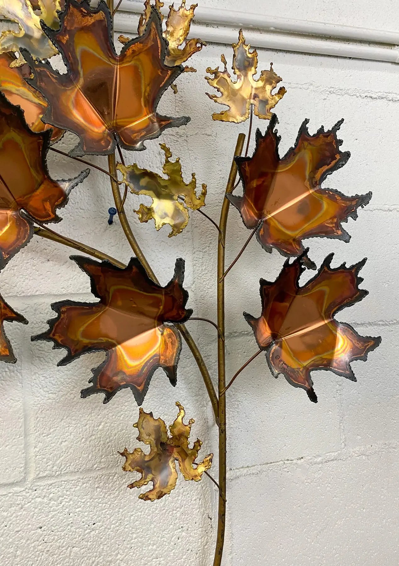 Mid-Century Modern Brutalist Leaf Bronze Wall Sculpture by Curtis Jere