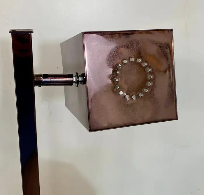 Robert Sonneman Mid Century Modern Copper Finish Cubist Floor Lamp , a Pair