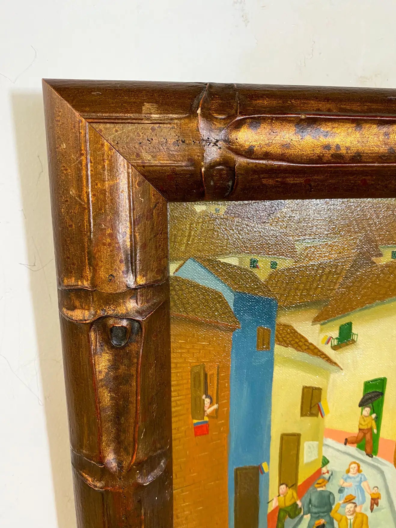 Impressionist City Scene Painting in the Manner of Fernando Botero