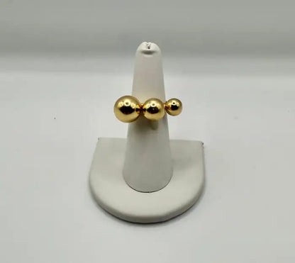 Modernist Triple Sphere Ring in 18K Yellow Gold