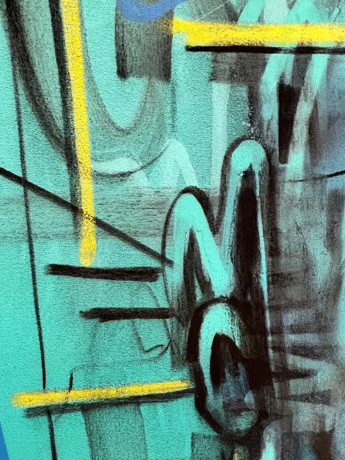 Jack Winthrop "Eye See" Neo-Expressionist Style Mixed Media Painting 2021