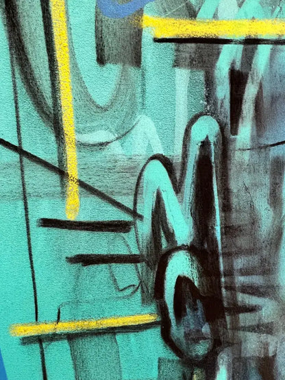 Jack Winthrop "Eye See" Neo-Expressionist Style Mixed Media Painting 2021