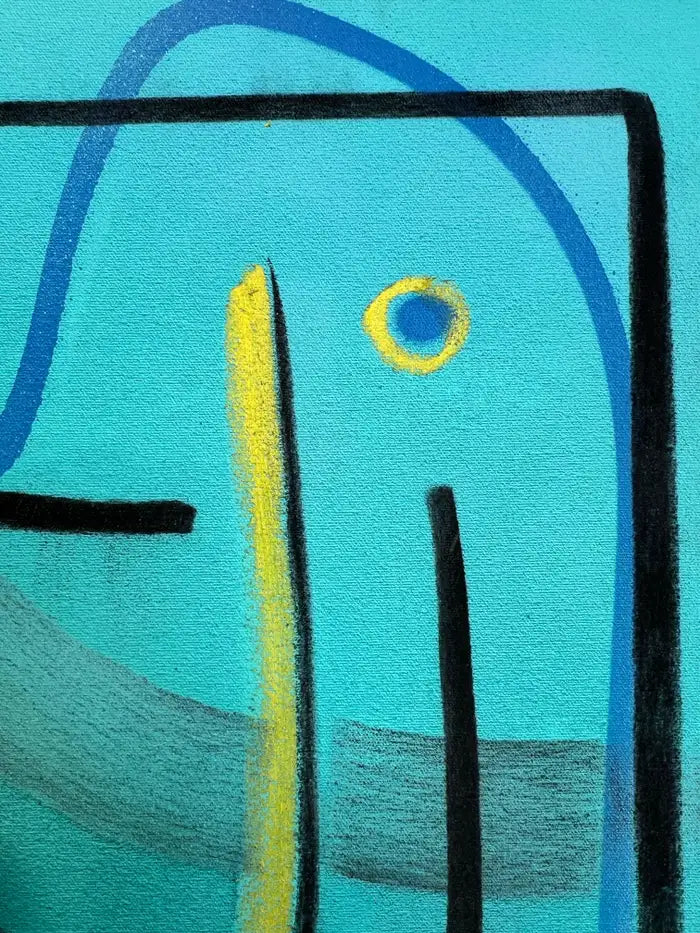 Jack Winthrop "Eye See" Neo-Expressionist Style Mixed Media Painting 2021