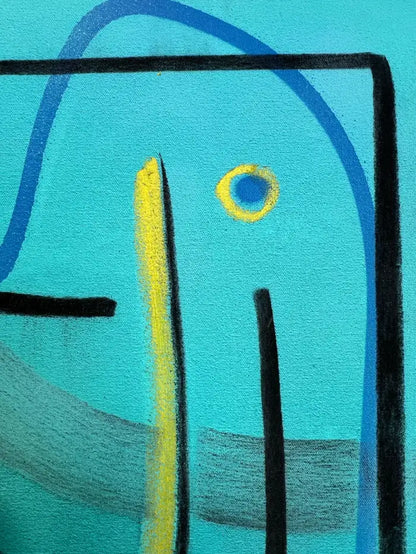 Jack Winthrop "Eye See" Neo-Expressionist Style Mixed Media Painting 2021