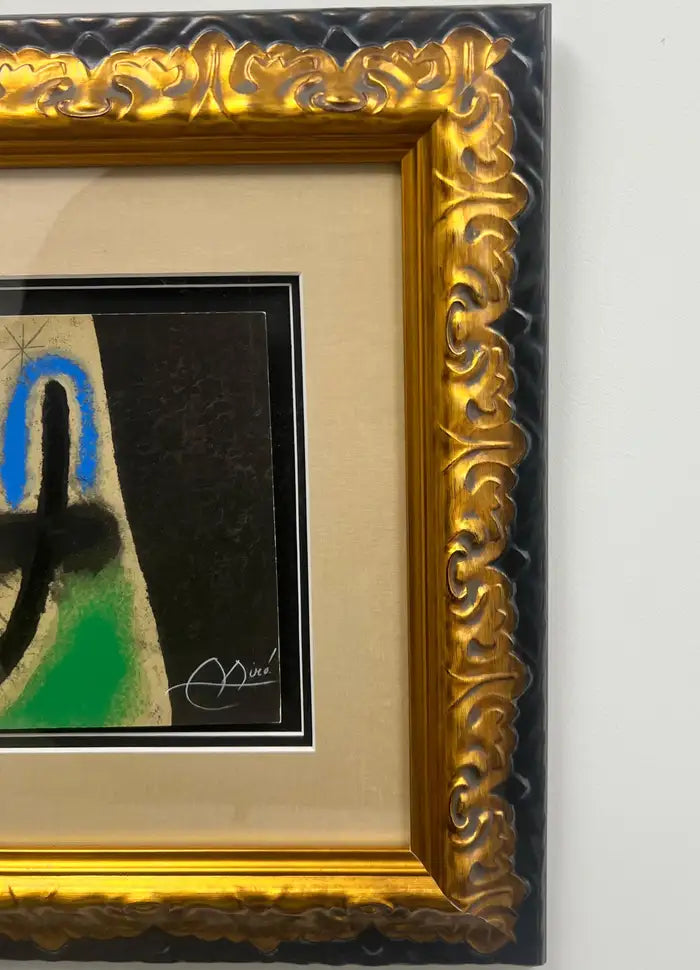 Joan Miro Oiseaux dans un paysage Original Lithograph, Hand Signed & Framed 1965