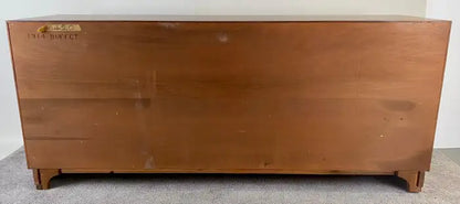 John Stuart Mid-Century Modern Walnut and Burl Wood Sideboard Credenza